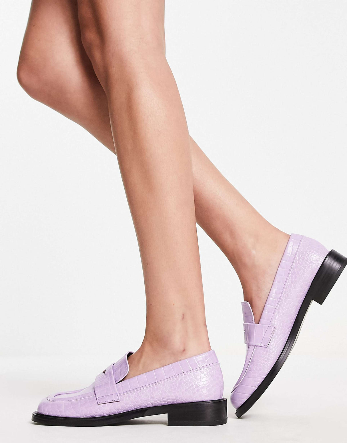 Shellys London Power Loafer In Lilac Croc