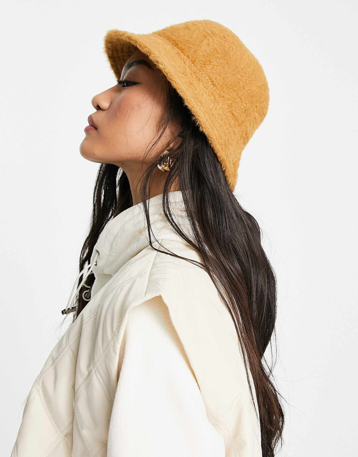 Monki Brushed Bucket Hat In Brown
