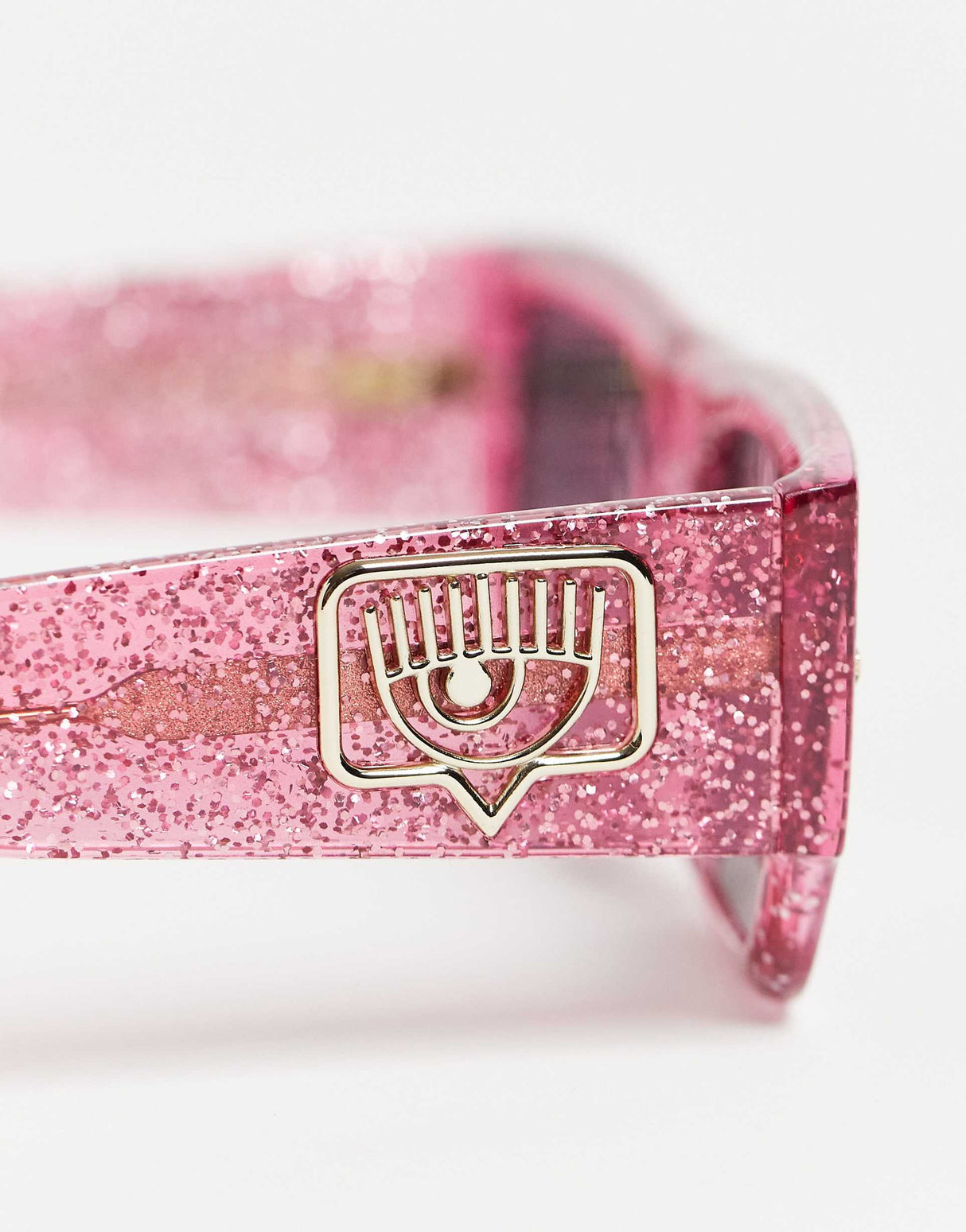 Chiara Ferragani Square Sunglasses In Pink Glitter