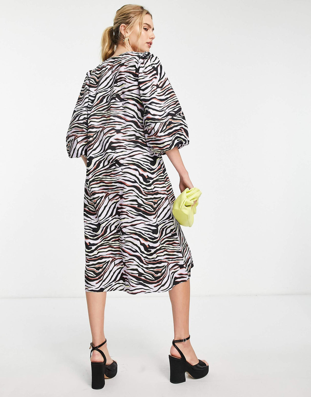 Y.A.S Smock Midi Dress In Zebra Print