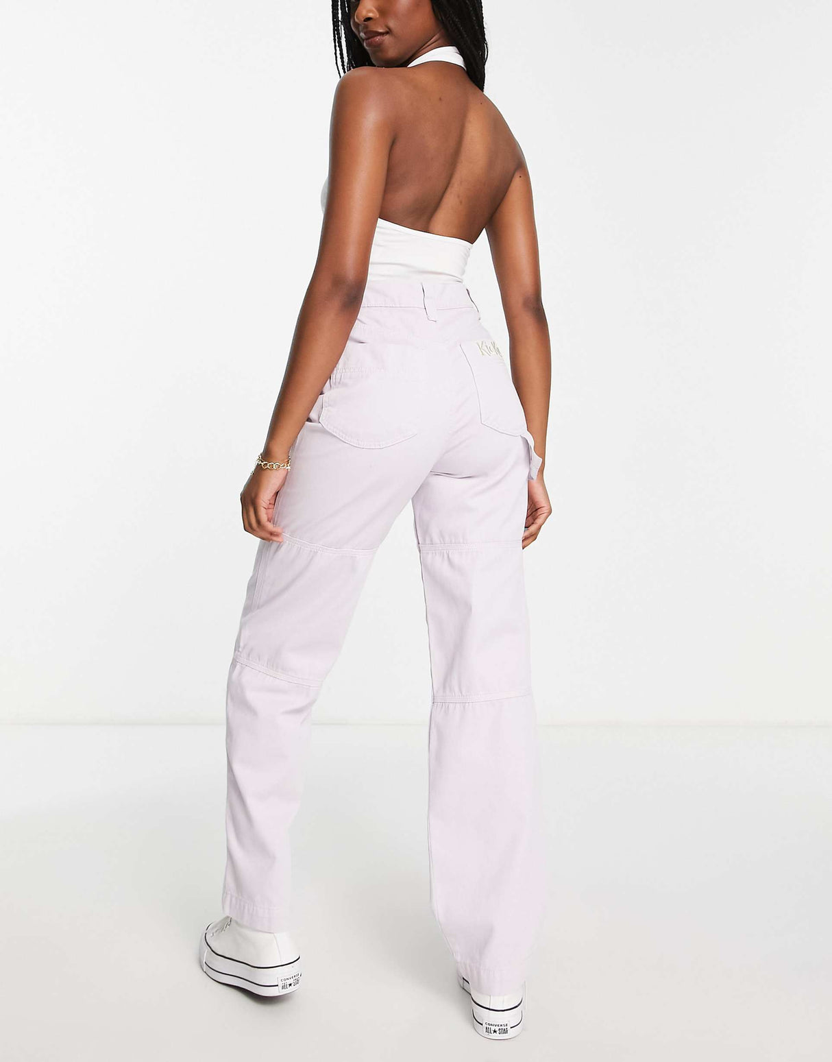 Kickers Contrast Stitch Y2K Combat Trousers In Lilac