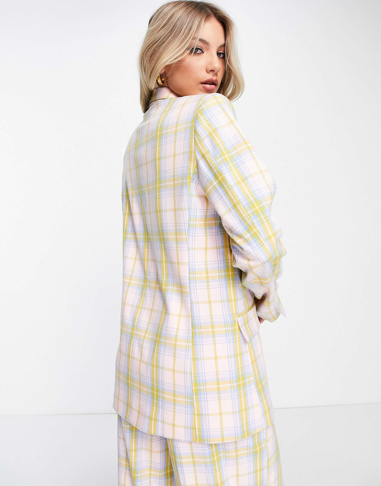 Nobody'S Child Beth Checked Blazer In Pink Coord