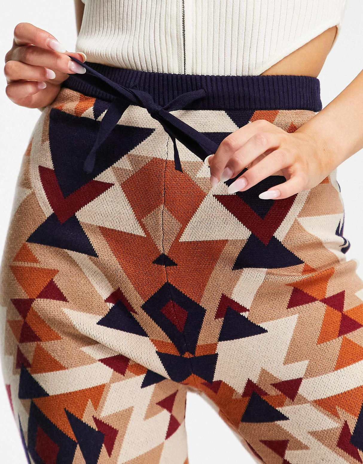 Never Fully Dressed Aspen Knitted Jogger Co-Ord In Brown