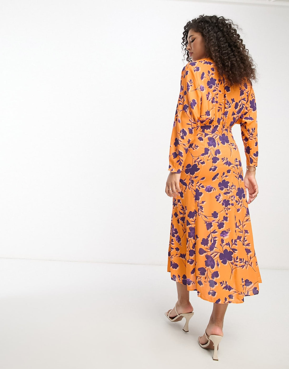 Never Fully Dressed Ruby Printed Midi Dress In Orange