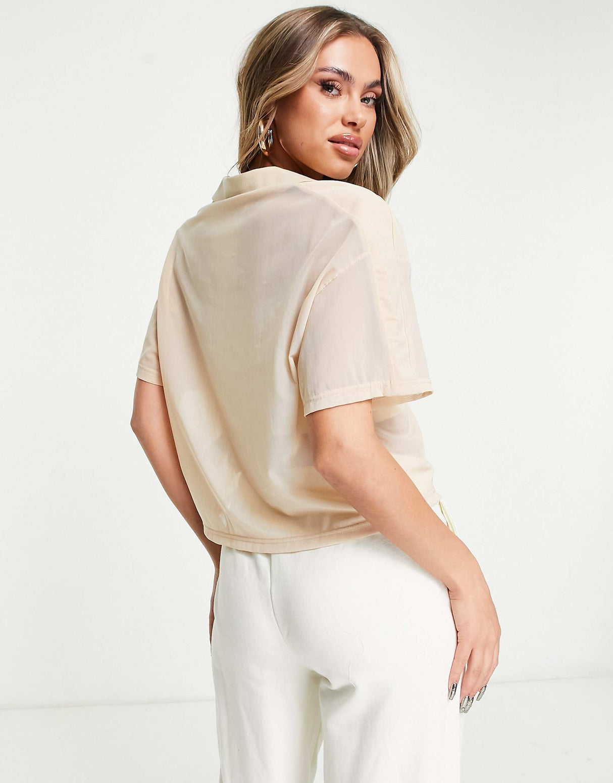 Puma Organza Mesh Shirt In Beige -