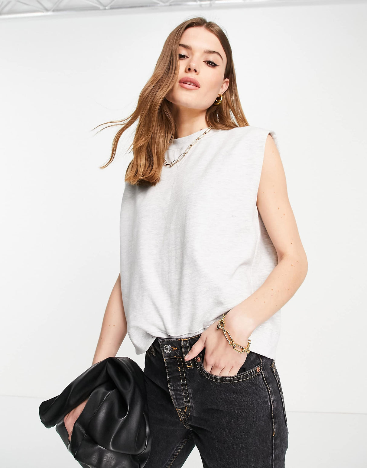Whistles Sleeveless Sweater Vest In Grey