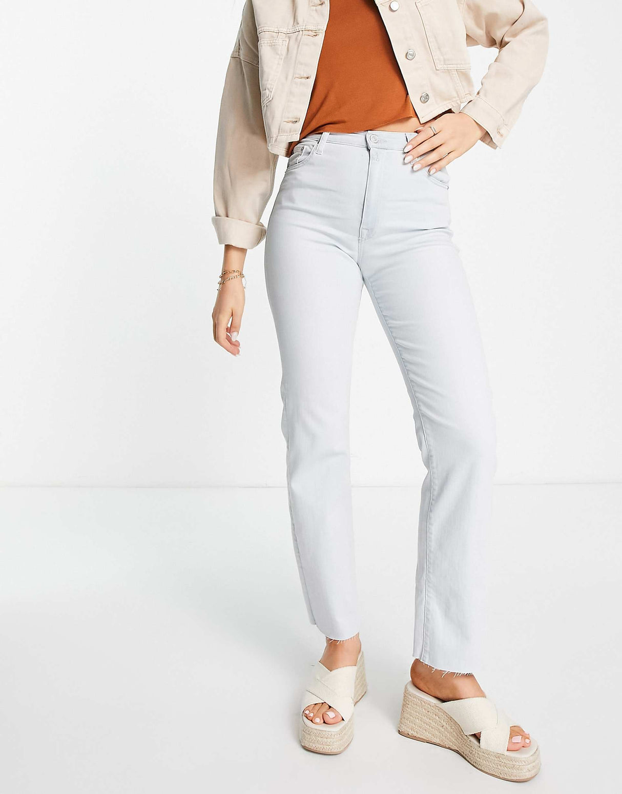 Replay Reyne Flare Jeans In Super Light Blue