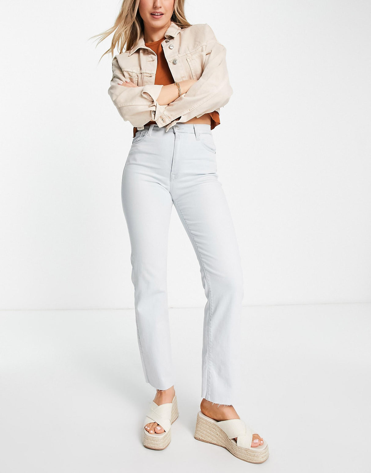 Replay Reyne Flare Jeans In Super Light Blue