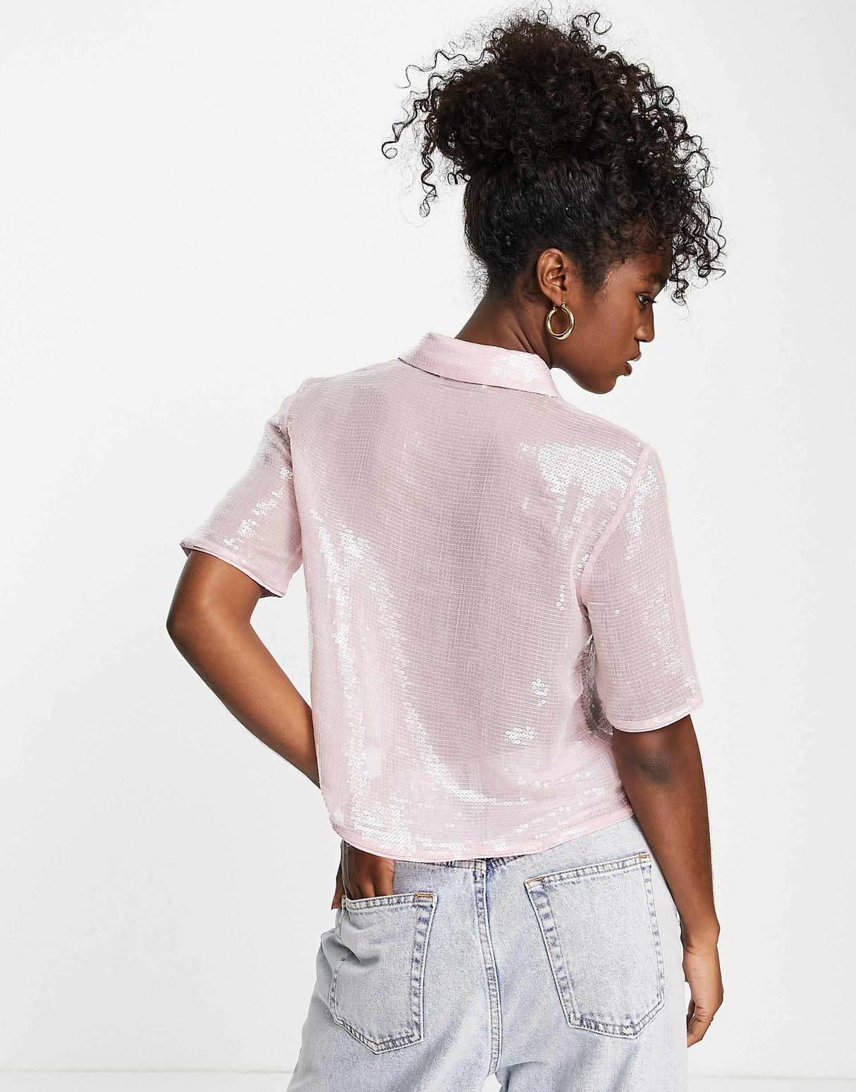 & Other Stories Sequin Shirt In Pink