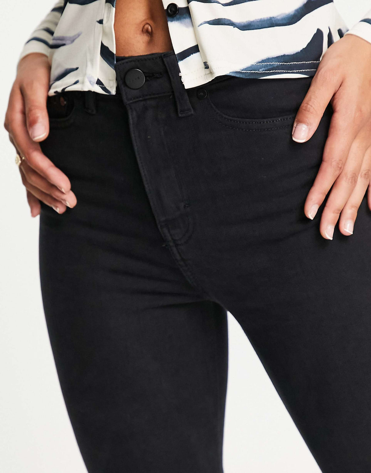 Waven Hi Rise Split Skinny Jeans In Black