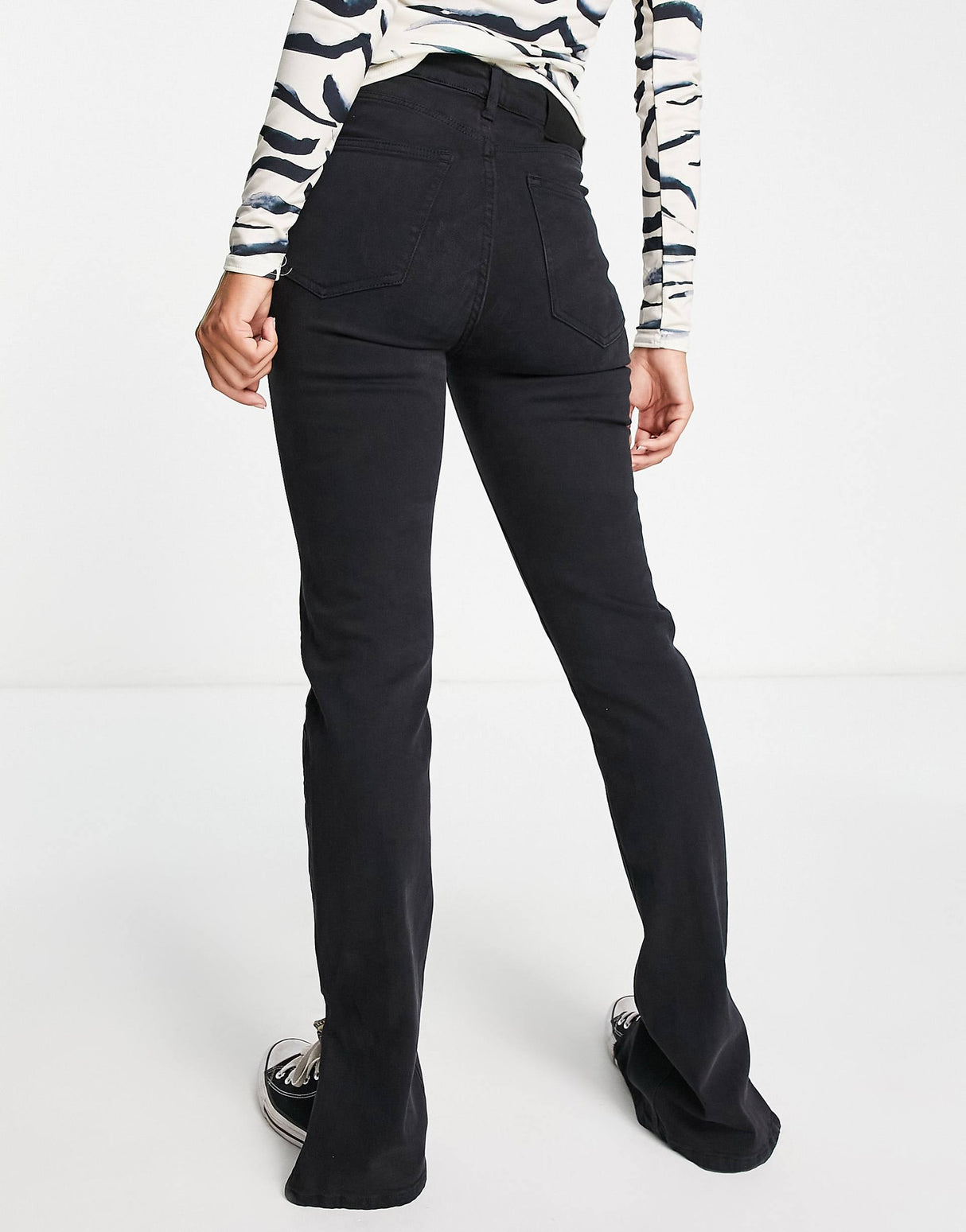Waven Hi Rise Split Skinny Jeans In Black