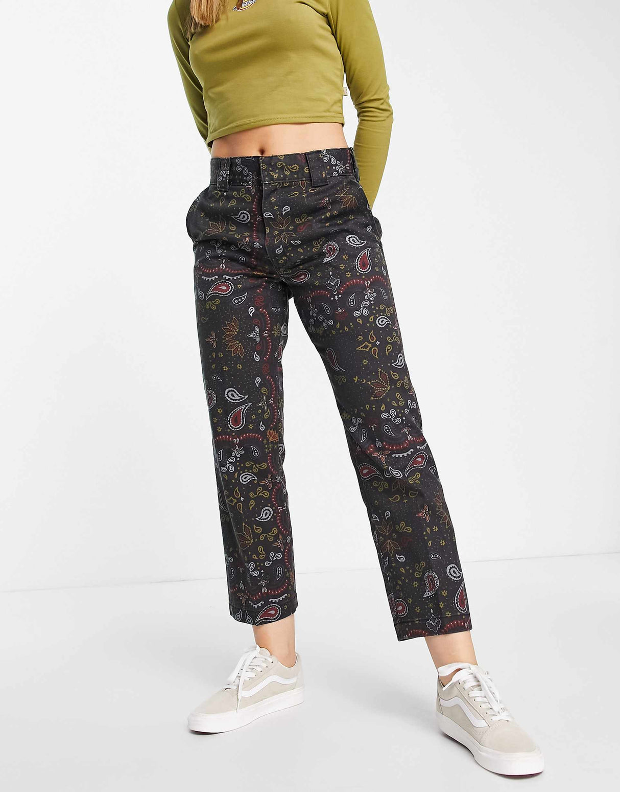 Dickies 874 Cropped Trousers In Black