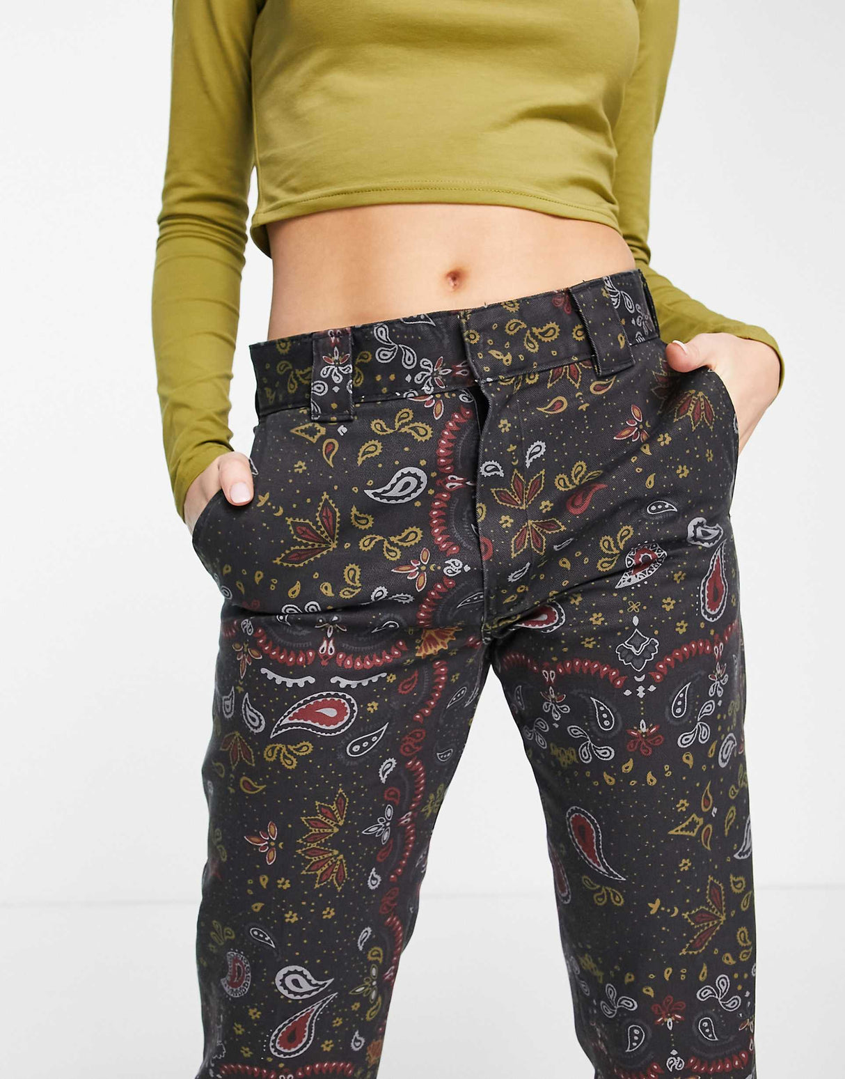 Dickies 874 Cropped Trousers In Black