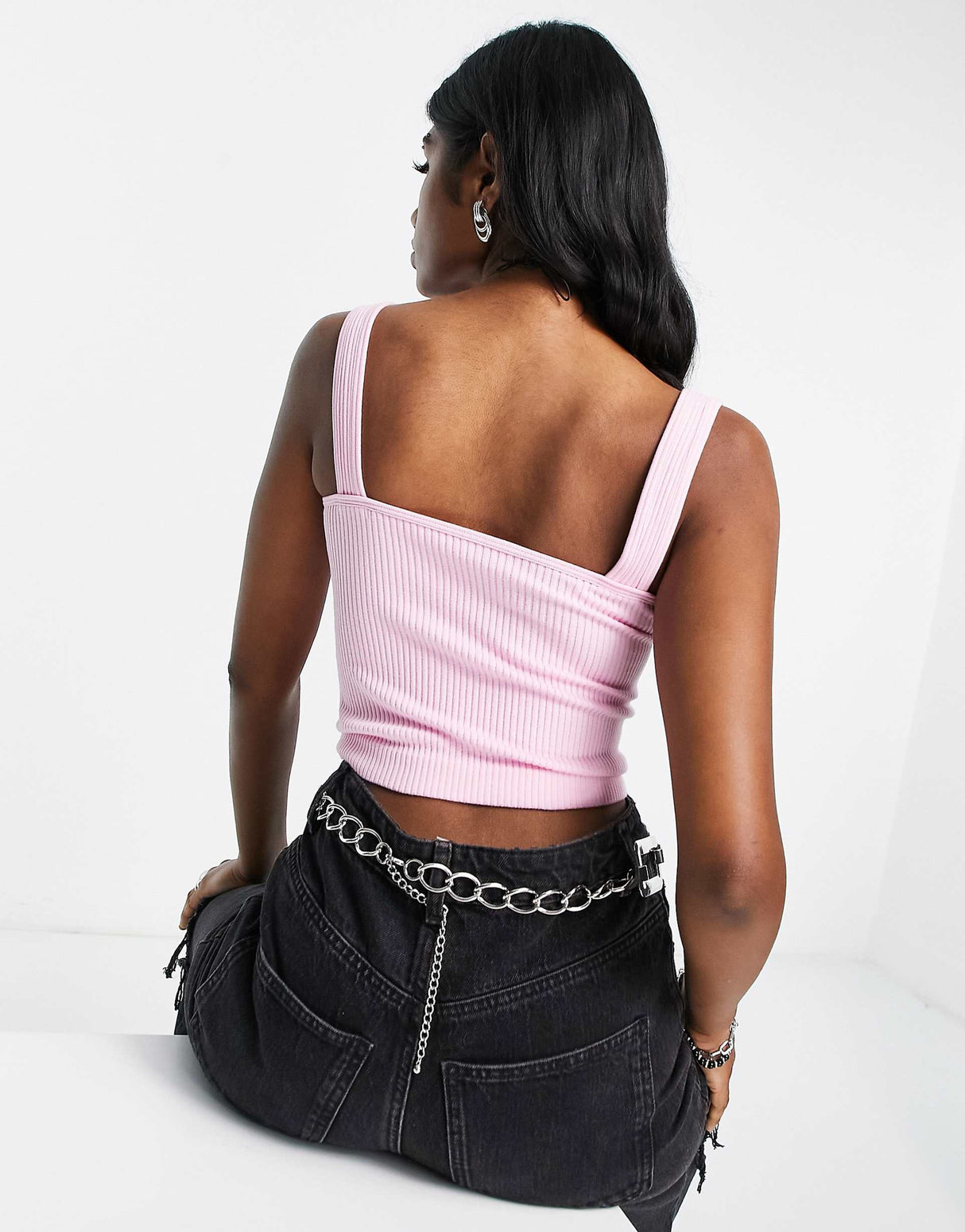 Free People Solid Rib Brami Vest In Pink Sky