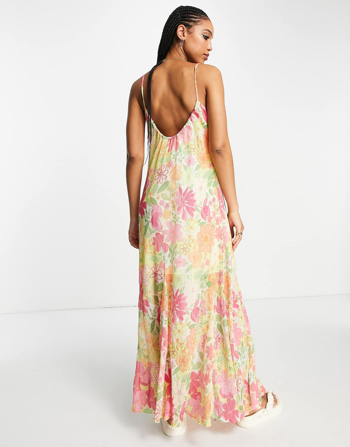 Na-Kd X Dani Pavlica Scoop Back Maxi Dress In Floral Print