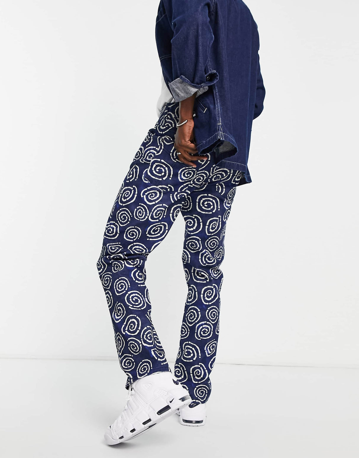 The Ragged Priest Freddy Printed Jeans In Blue