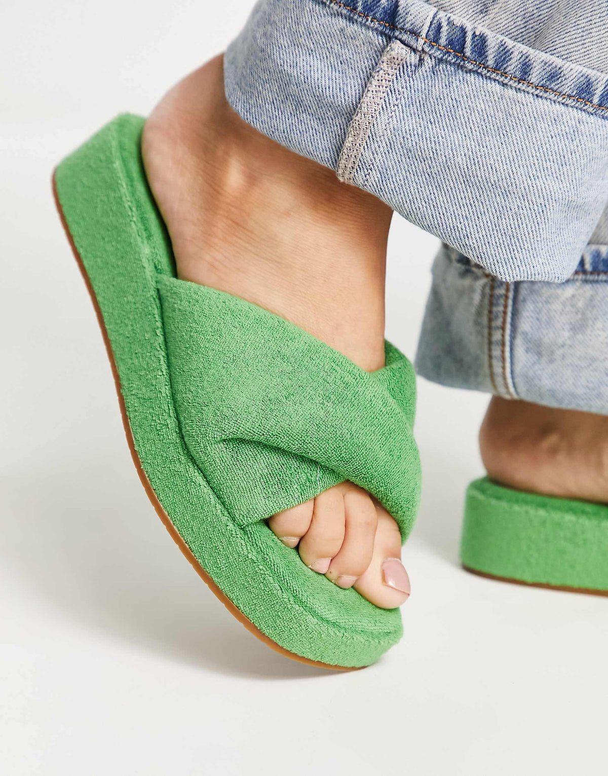 & Other Stories Cross Front Pool Sliders In Green