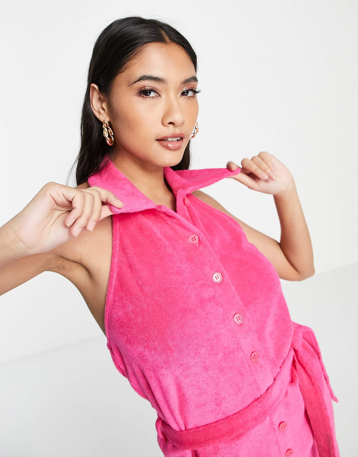 & Other Stories Towelling Playsuit In Pink