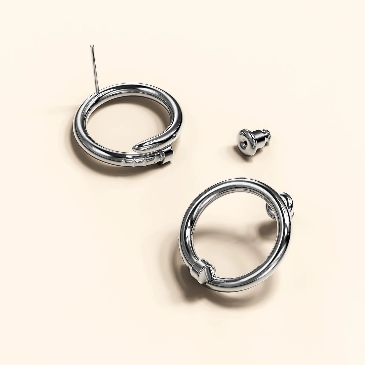 Bullion Gold Screw Nail Drop Earrings