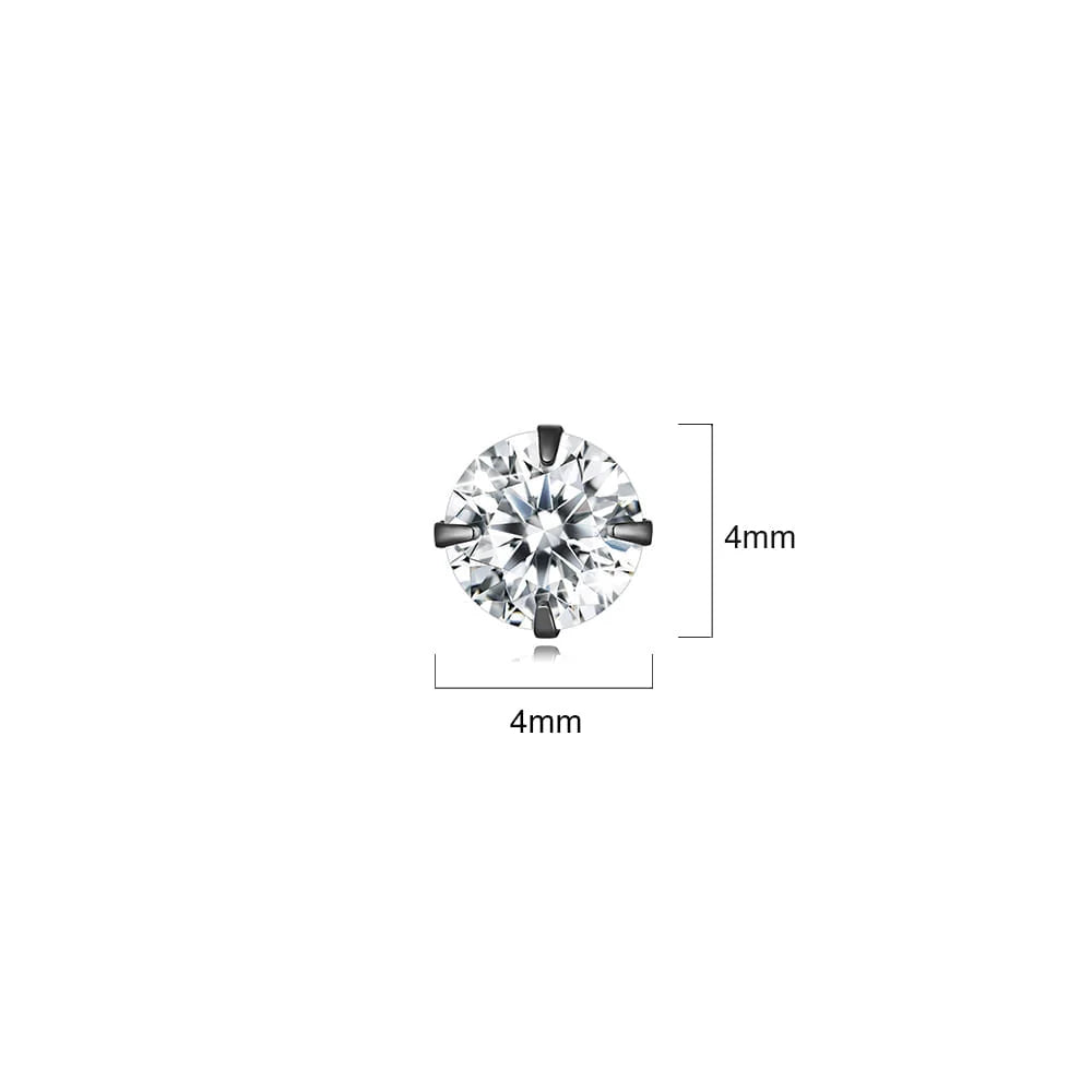 Solid 925 Signature Silver Mary Anne Crystal Stud Earrings In Black Gold