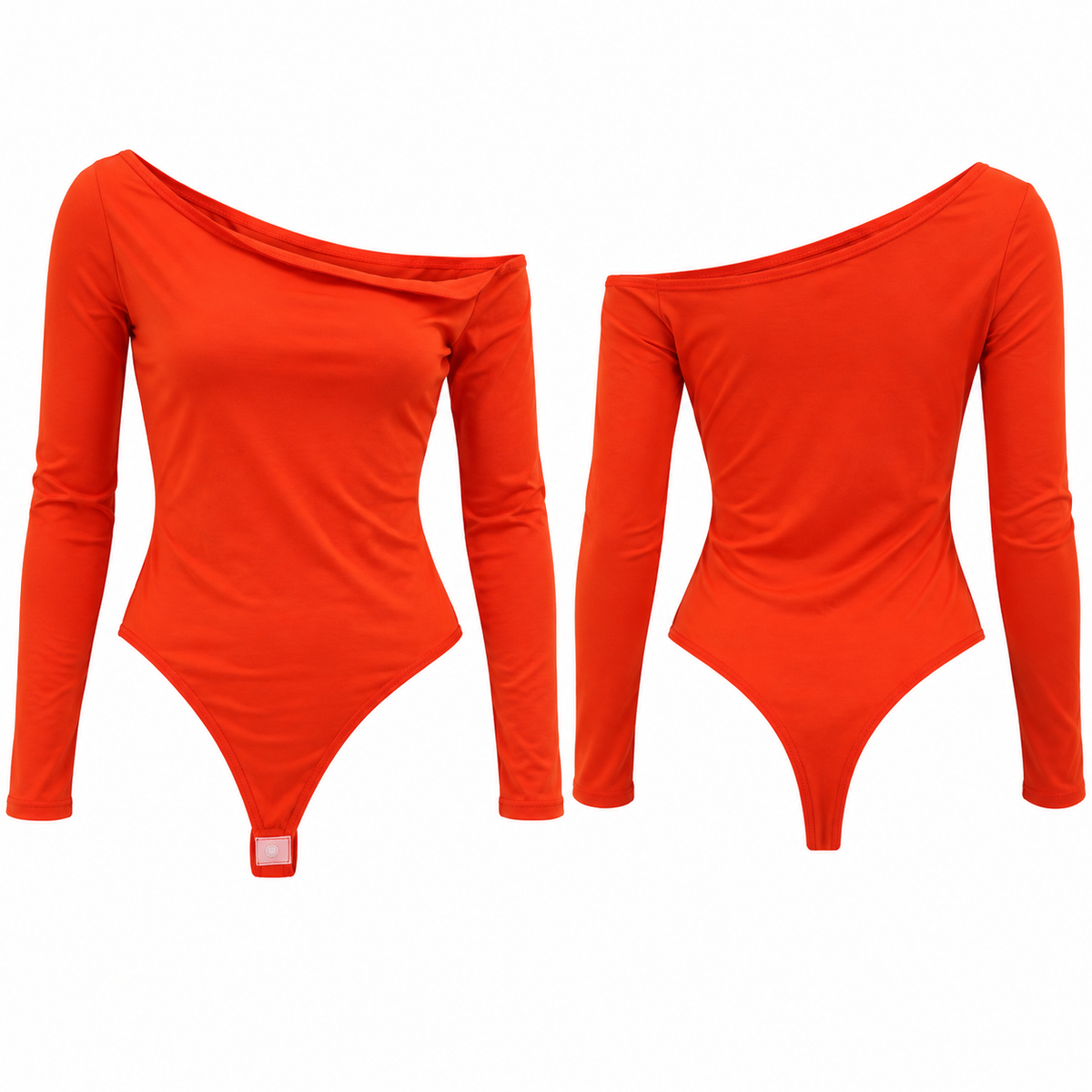 Asos Design One Sleeve Off Shoulder Bodysuit In Red