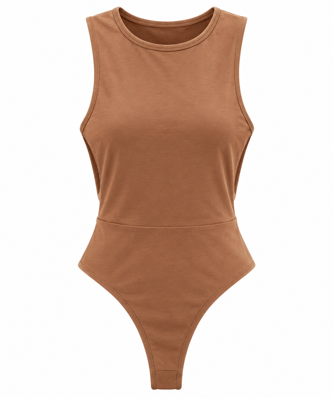 Asos Design Side Boob Bodysuit In Caramel