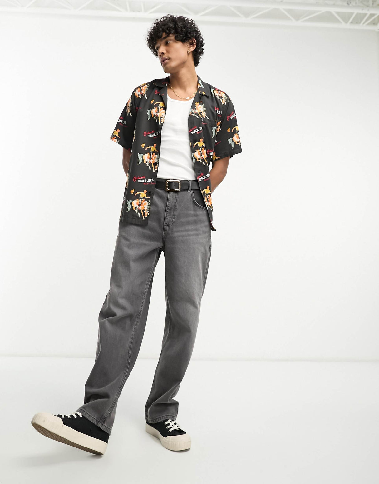 Carhartt Wip Black Jack Shirt In White