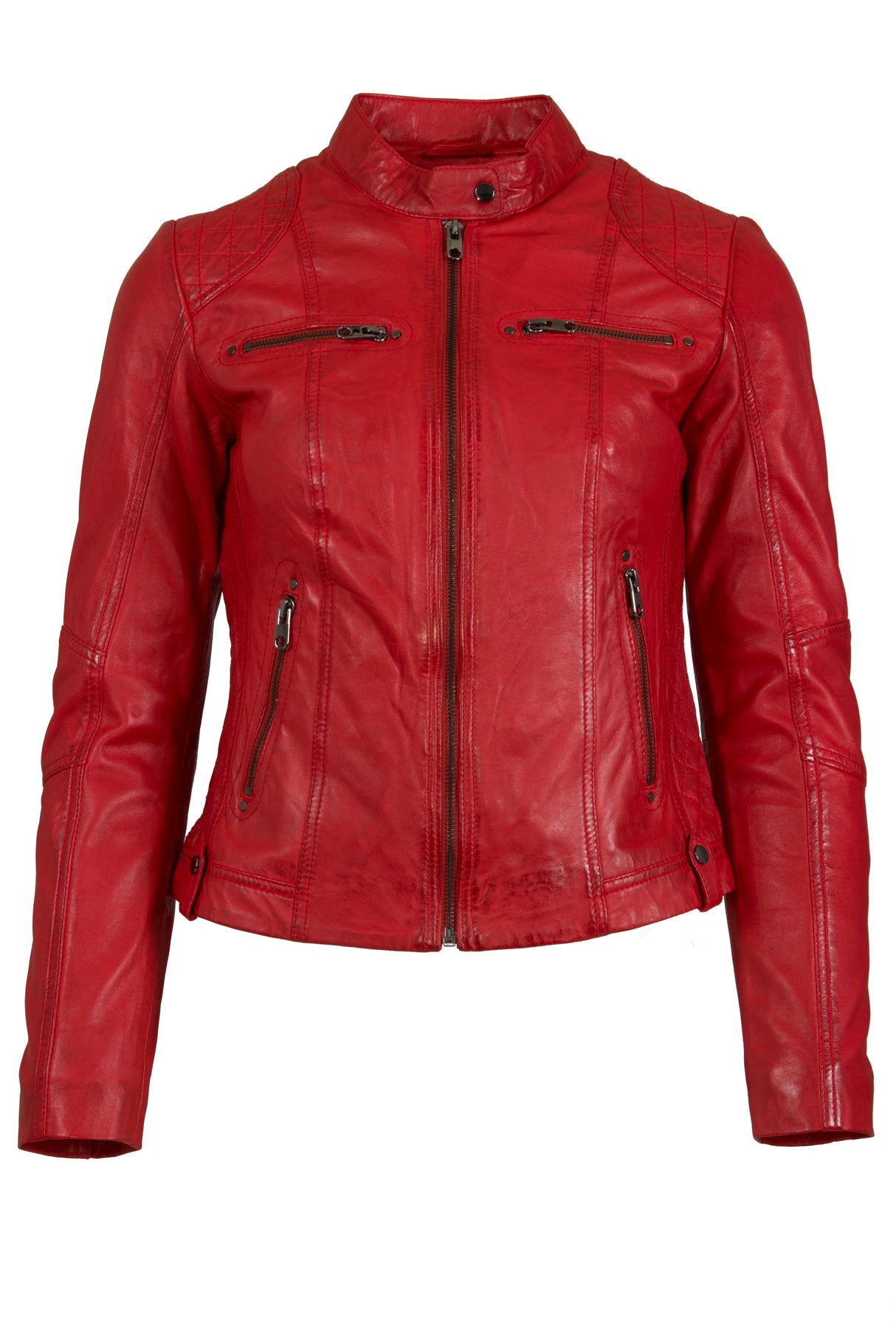 Womens Red Leather Jacket