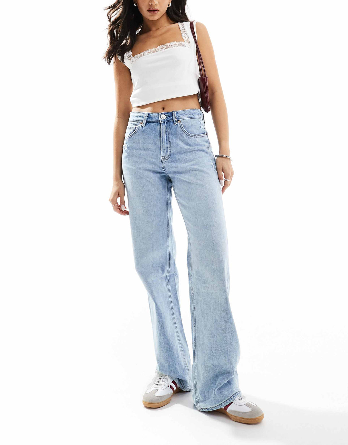 Stradivarius 90S Baggy Dad Jean In Light Blue