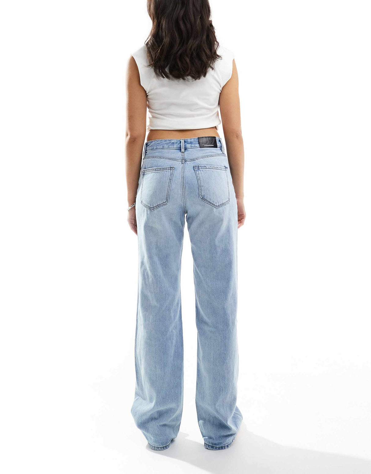 Stradivarius 90S Baggy Dad Jean In Light Blue