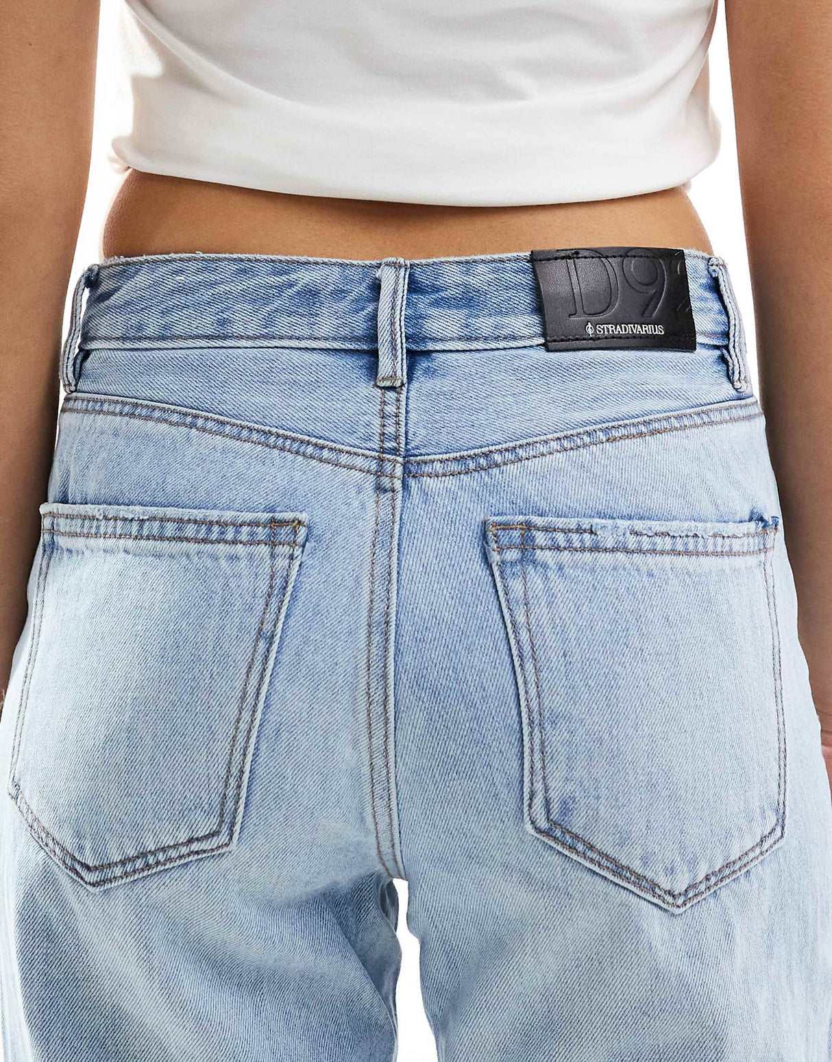 Stradivarius 90S Baggy Dad Jean In Light Blue