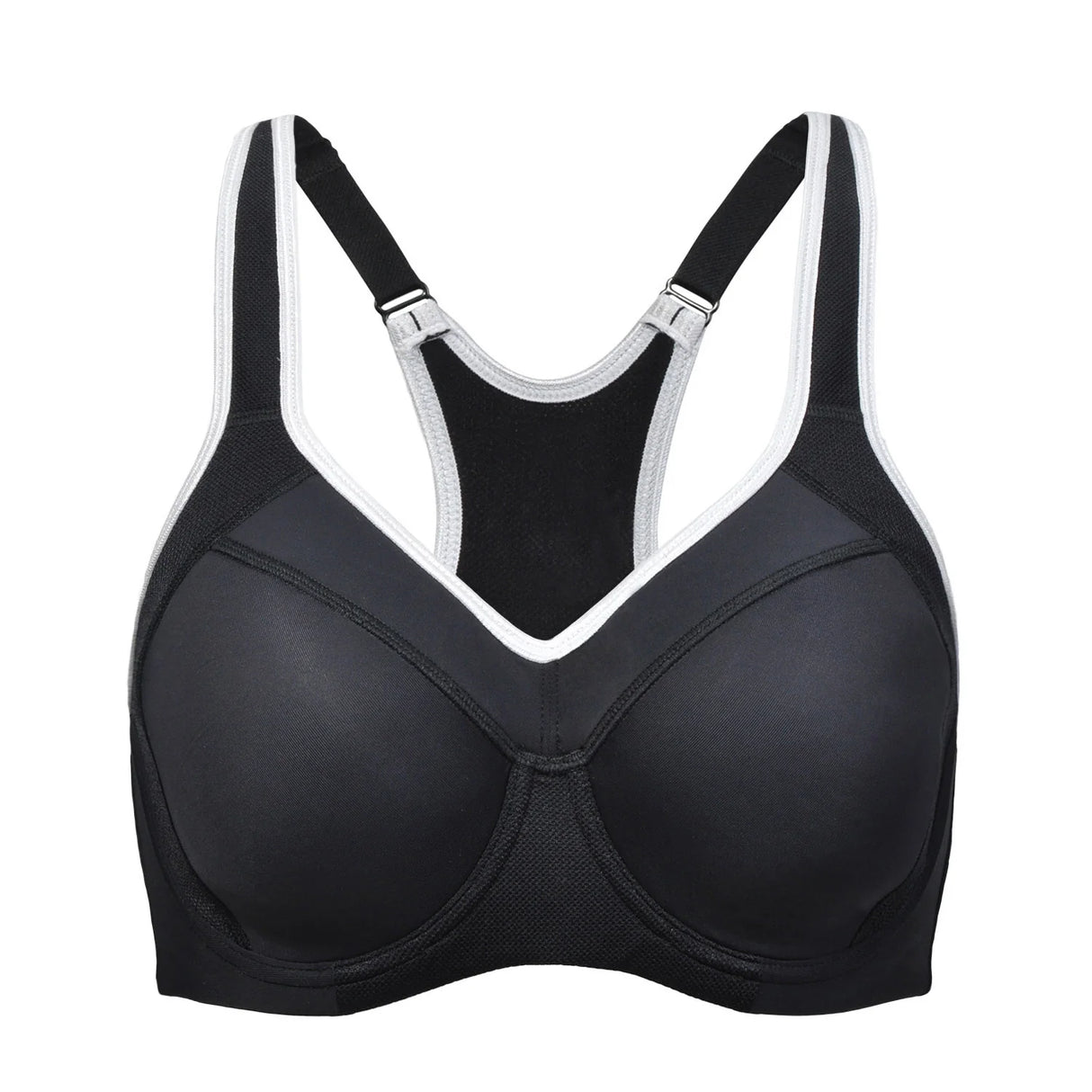 Full Support High Impact Padded Sports Bra - Black