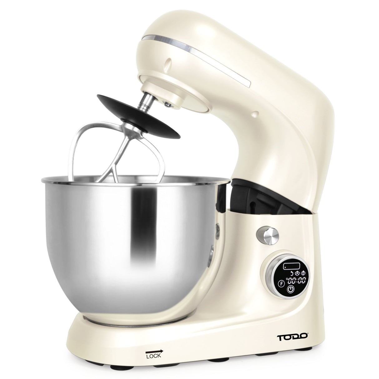 TODO 1100W Electric Stand Mixer 5.3L Stainless Steel Bowl Heated Fermentation LCD Touch Screen Control