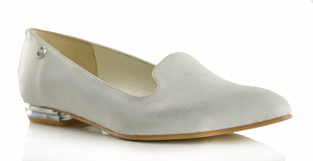 Bosccolo Womens Moccasin Lords - Silver Metalic