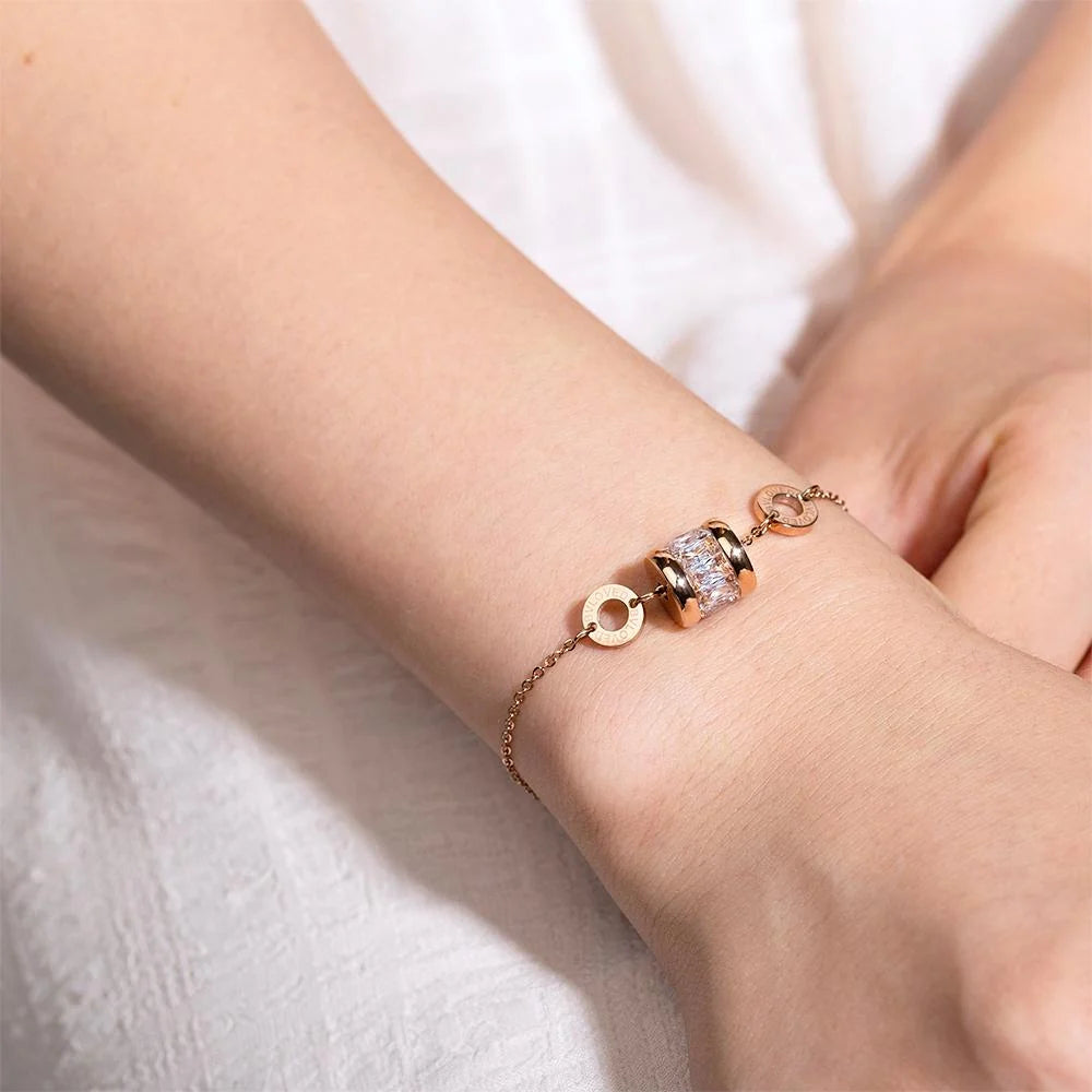 Bullion Gold Minimalist BVLOVED Crystal Charm Bracelet