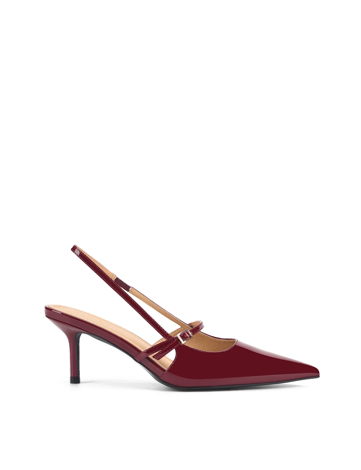 Siren Slingback Heel - Wine Patent Leather