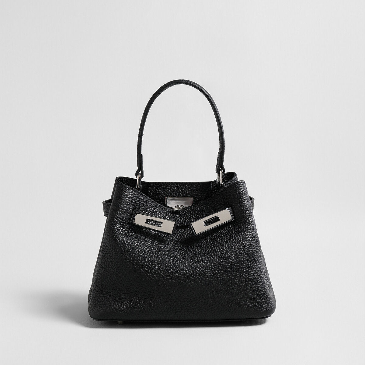 Togo Leather Mini Bucket Handbag - Black