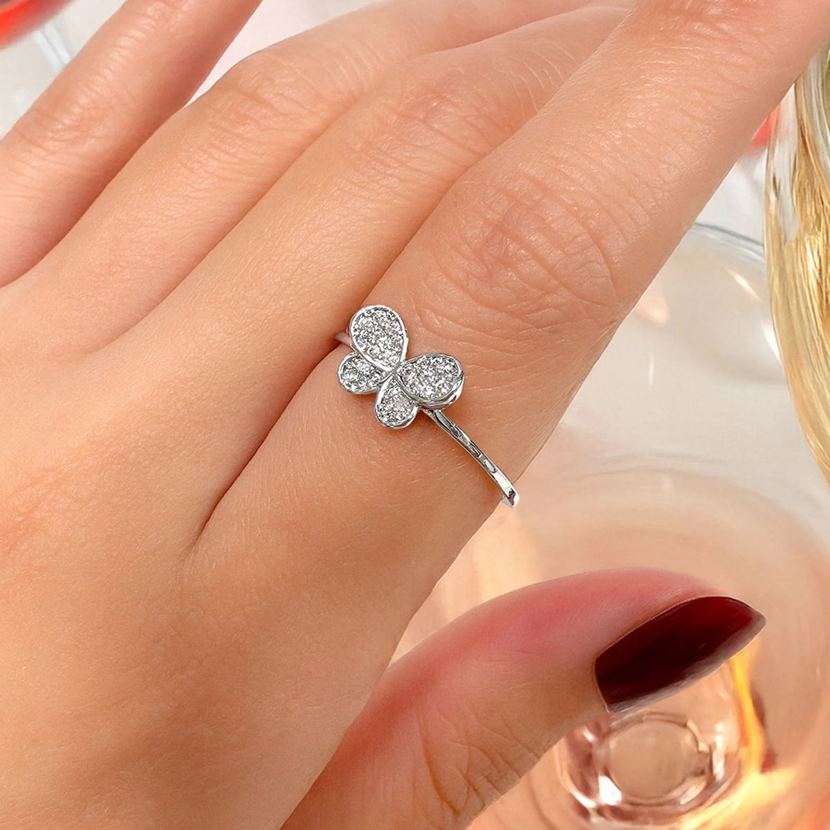 Bullion Gold Butterfly CZ Ring