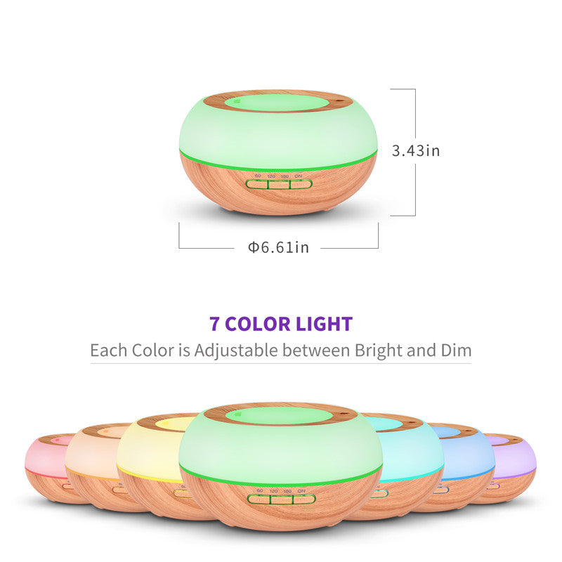 TODO 300Ml Humidifier Aromatherapy Diffuser Ultrasonic 7 Colour Led + Essential Oil - White