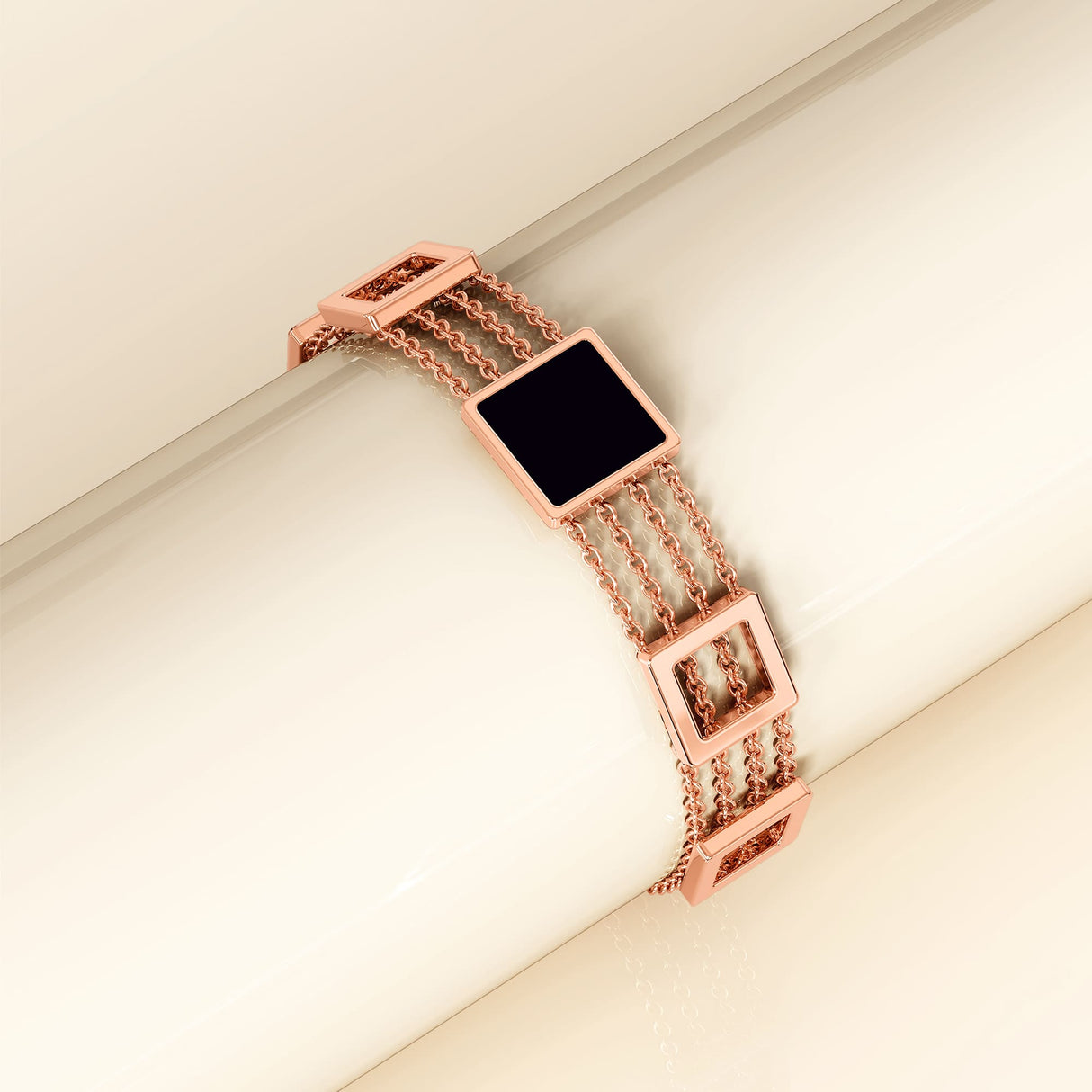 Bullion Gold Glamourous Geometric Layered Chain Bracelet