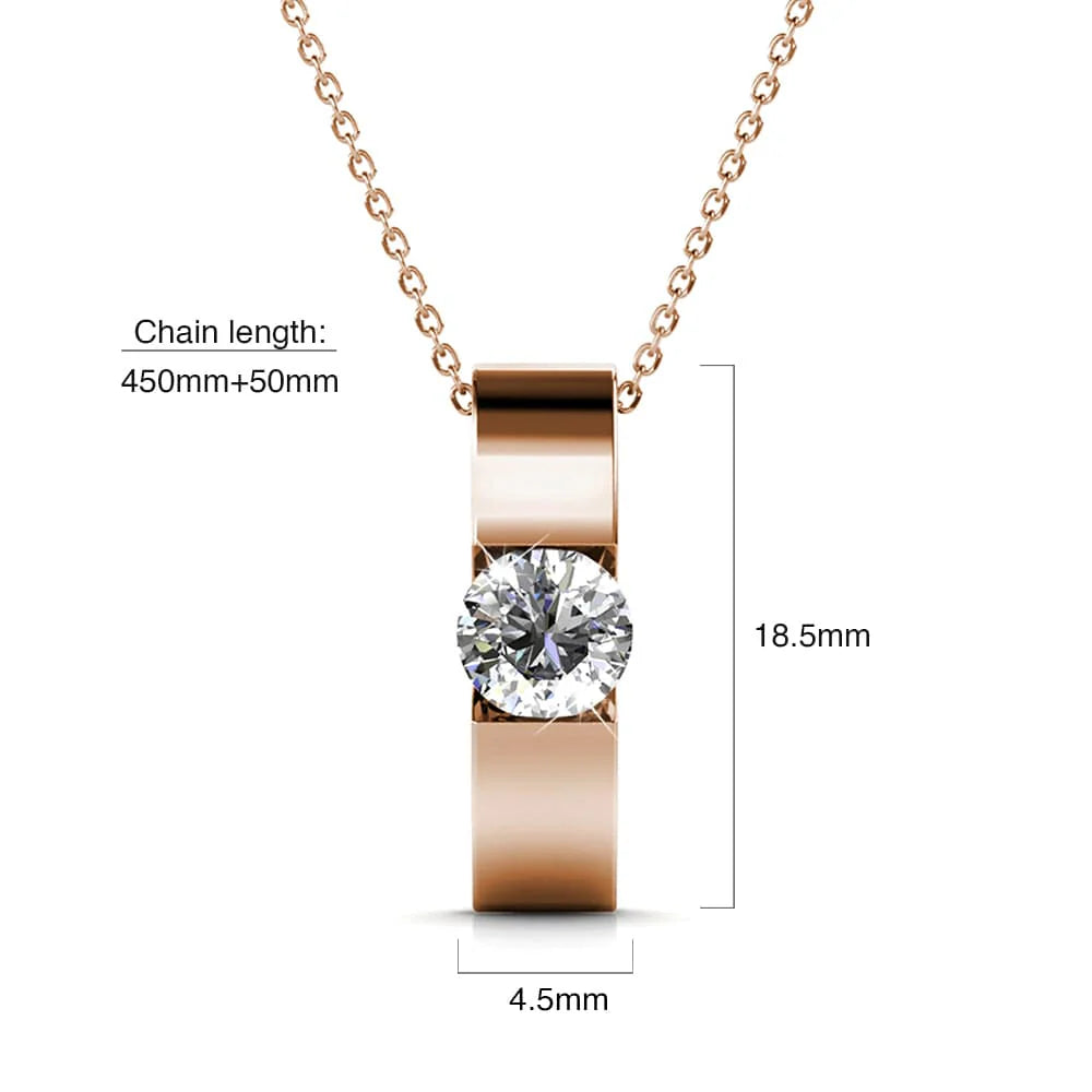 Krystal Couture Shine Bright Pendant Necklace in Rose Gold Embellished with SWAROVSKI Crystals