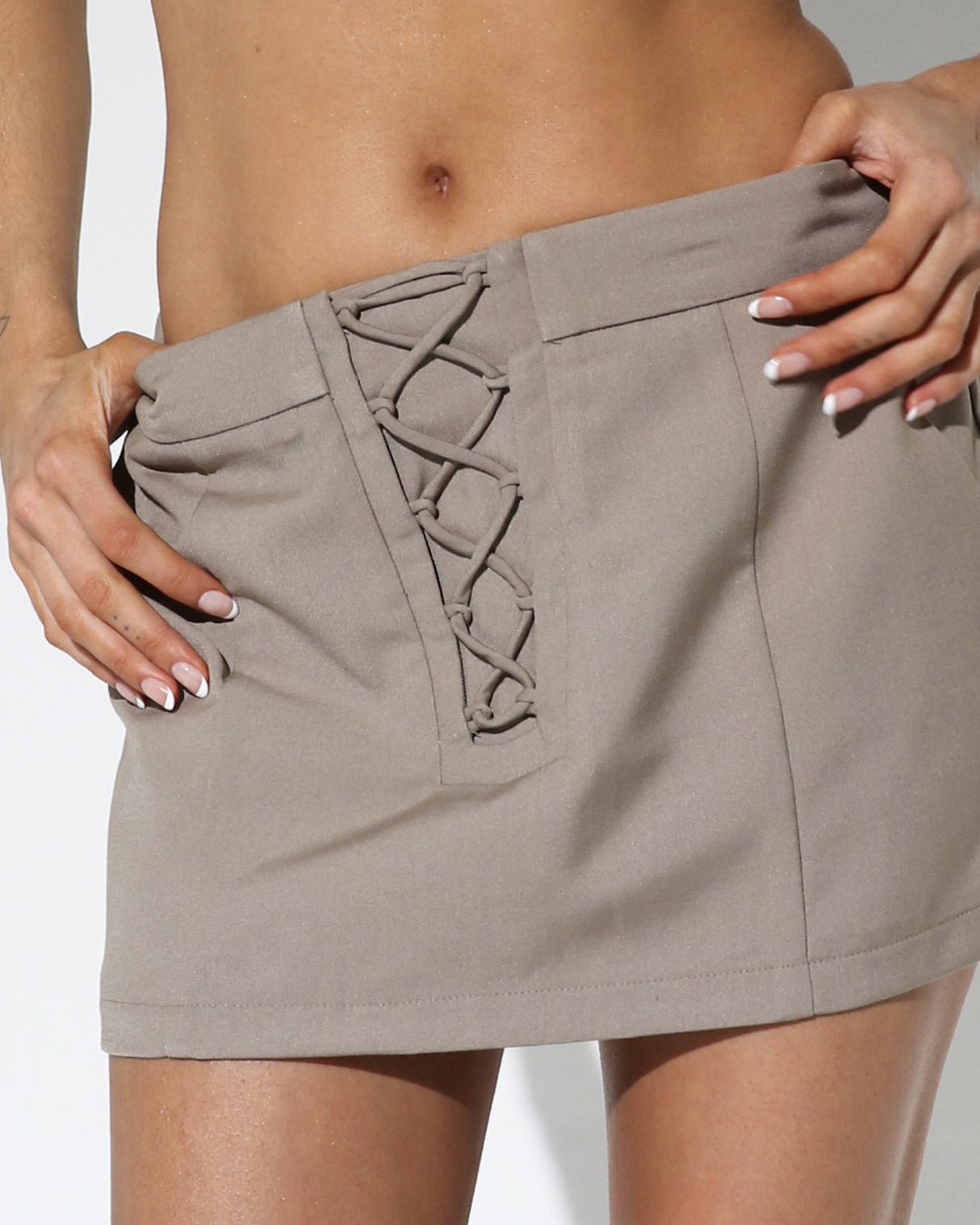 BY.DYLN Arlo Mini Skirt - Taupe