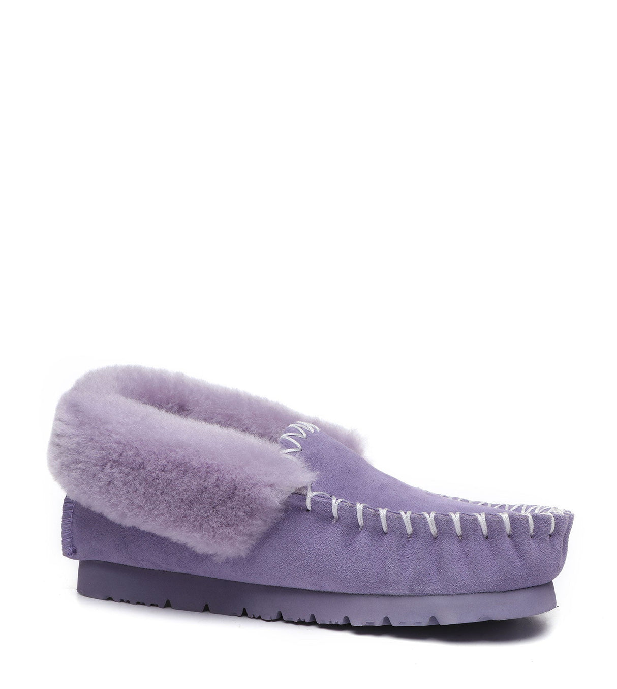 Popo Cow Suede Moccasin in Lilac