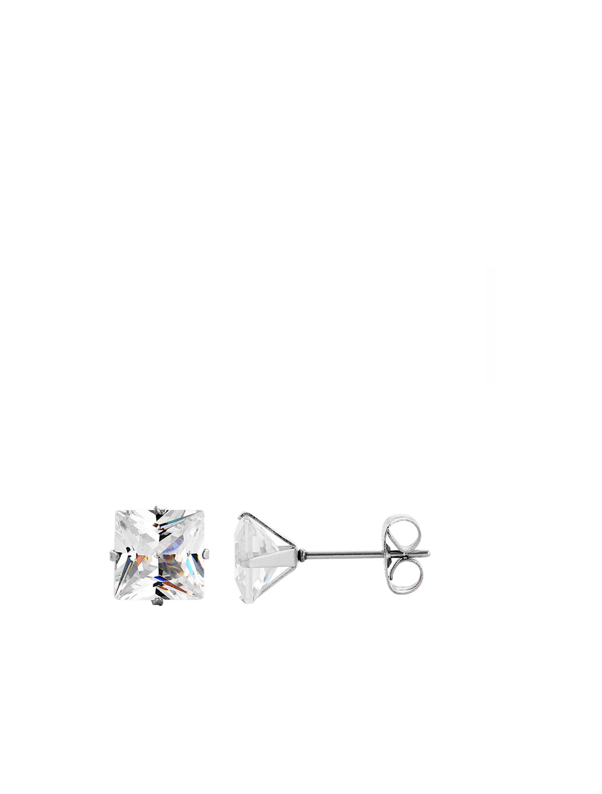 Stephen Oliver Stephen Oliver 18K White Gold Plated Square Stud Earrings