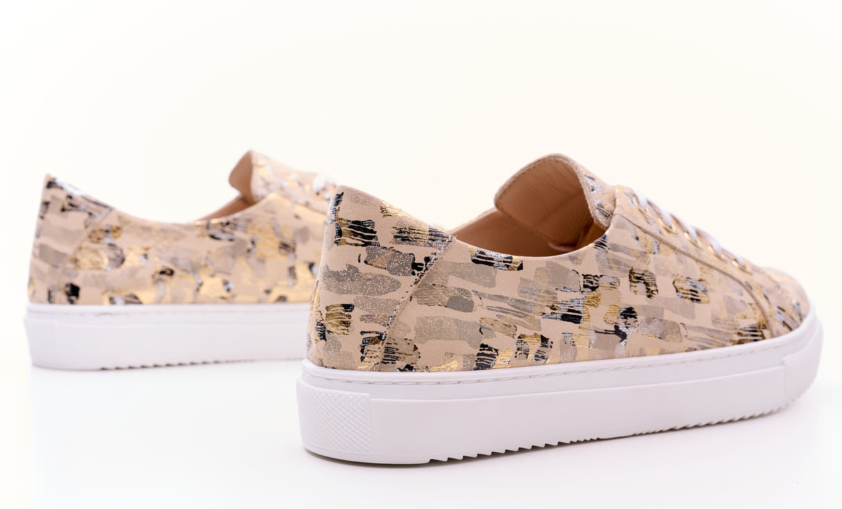 Bosccolo Womens Sneakers - Beige/Gold