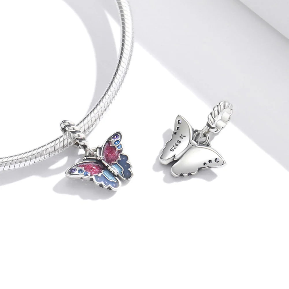 Solid 925 Sterling Silver Majestic Butterfly Pandora Inspired Bead Charm