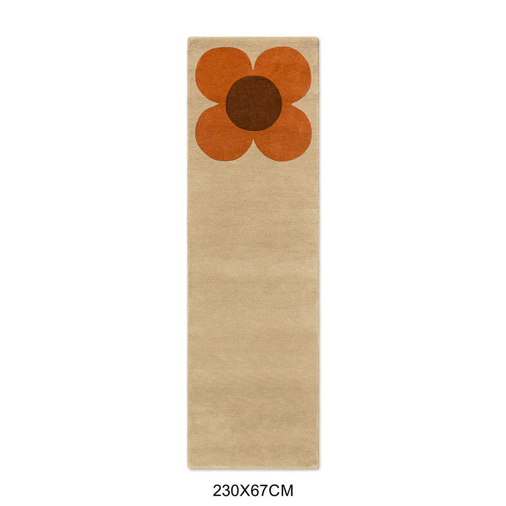 Orla Kiely Flower Placement Pumpkin - Ecru 158203 Runner Rug