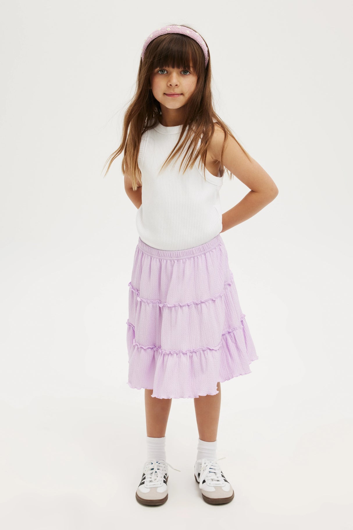 Cotton On Kids Girls Fitted Essential Tank - White Rib