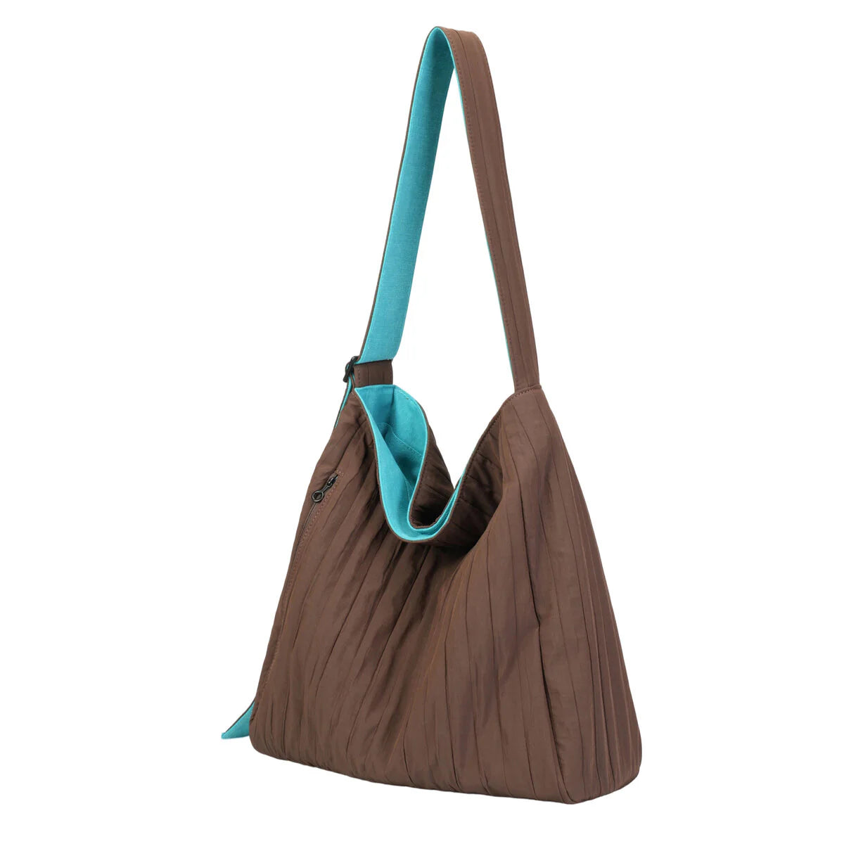BAMEI Reversible Pleated Laptop Tote Bag - Coffee