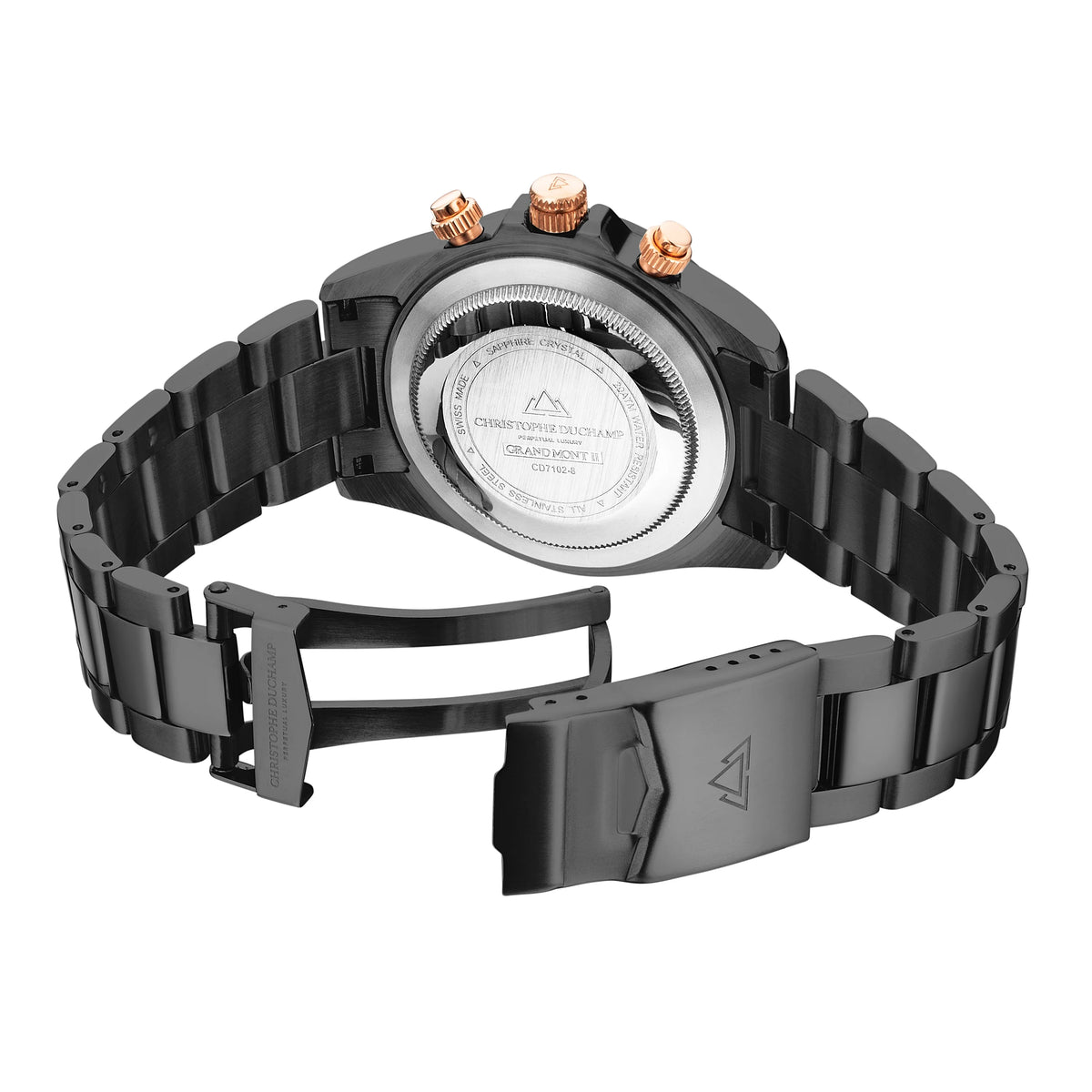 Christophe Duchamp Grand Mont Ceramic - Black Dial & 316L Stainless Steel Strap